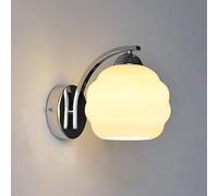 CXYWBD, Light Retro Industrial Style Lamp French Wall Lights with Glass Lampshade Art Deco Wall(Chrome+Beige)
