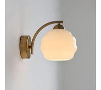 CXYWBD, Light Retro Industrial Style Lamp French Wall Lights with Glass Lampshade Art(Gold+White)
