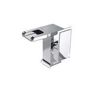 CXYWBD Light Waterfall Spout Bathroom Faucet 3 Colors Changing Basin Mixer Tap for Hot and Cold Water Single Handle Brass Lavatory Faucet for Vessel Sink Economic and Stylish