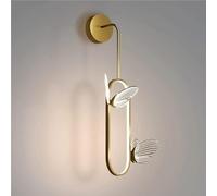 CXYWBD Linear Metal Lamp with Acrylic Butterfly Decoration Gold Ring 20W Wall Sconces, Kids Room(Warm Light)
