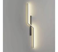 CXYWBD Metal Linear Bedroom Lamp, 17W Bedside Long Wall Sconces, Living Strip Decorative Lighting Lamps, 39.4" Dining Room Atmosphere Lights(Dark,Three-Color Light)