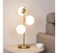 CXYWBD Mid-Century C-Shaped Gold Lamp, Dimmable, with Opal Glass, Room, Bedroom, Bedside, Dining Table Suitable for bedrooms, Living Rooms, Offices, Book(3-Light)