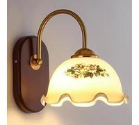 CXYWBD Mid Century Vintage Glass Lamps Creativity Solid Wood with E26/E27 Base Sconces Personality Corridor Home Decoration Wall Light for Background Wall,Shape1