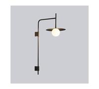 CXYWBD Minimalist Light Living Room Corridor Aisle with Round Glass Lampshade Bedroom Bedside Lamp Wall Sconces