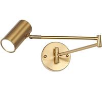CXYWBD Minimalist Lighting Fixture Gold Adjustable Swing Arm Aluminum Mount Lamp 5W E27 LED Light Bedroom Study Hotel Reading Wall,