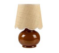 CXYWBD Minimalist Table Lamp with Ceramic Body and Linen Lampshade, Bedroom, Room Or Office Nightstand Suitable for bedrooms, Living Rooms, Offices, Book(Tan)