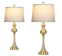 CXYWBD Minimalist Table Lamp with Three-Way Touch Control Metal Base Bedroom and Office, Including Suitable for bedrooms, Living Rooms, Offices, Book(Gold-Set of 2)