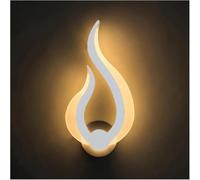 CXYWBD Mounted Bedside Lamps Flame Shape Light 10W Acrylic Lamp Compatible Scandinavian Minimalist Style with Living Room Indoor Hallway Lighting Fixtures Wall Light(Warm l(Na