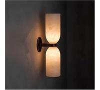 CXYWBD Natural Marble Wall Lamp Retro Light Medieval Luxury Villa Bedside Corridor All Copper Fixture,Lighting Fixtures(Neutral Light,H45cm)