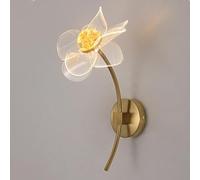 CXYWBD Nordic Creative Gold Light Flower Lamp Bedroom Bedside Wall Lighting Fixture for Living Room Aisle Stairs Balcony,One Color-A