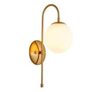CXYWBD Nordic Vintage Round Frosted Glass Lamps Personality Gold Dining Room Corridor Kitchen Stairs Bedroom Bedside Wall Sconces Warm Light with E26/E27 Base,One Color-Shape2