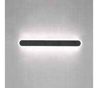 CXYWBD Outdoor Long Linear Lamp, Black Metal Light with Acrylic Lampshade, Portico Strip Atmosphere Lamps, LED, IP65 Waterproof, Ultra-Thin Corridor Wall Washer T-155(Black-White