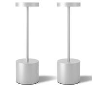 CXYWBD Pack Portable 3 Color Stepless Dimming, Rechargeable Desk Lamp, Outdoor/Cafe/Restaurant, Silver Suitable for bedrooms, Living Rooms, Offices, Book