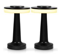 CXYWBD Portable Cordless LED Table Lamp with Stepless Dimming Charging Function, Room and Bedroom, Black 2-Pack Suitable for bedrooms, Living Rooms, Offices, Book