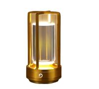 CXYWBD Portable Metal Cordless LED Table Lamp, Rechargeable Battery, 3 Colors Stepless Dimming Touch, Home Outdoor，Gold Suitable for bedrooms, Living Rooms, Offices, Book