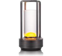 CXYWBD Portable Metal Table Lamp, Three-Color Photocell Powered, Rechargeable LED Light, Indoor/Outdoor/Bar, Gray Suitable for bedrooms, Living Rooms, Offices, Book
