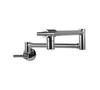 CXYWBD Pot Filler Faucet Brass Kitchen Faucet Single Cold Water Commercial Kitchen Sink Tap Folding Stretchable Double Joint Swing Arms Single Hole Two Handles Wall Mount Chrome, Econ Thriving