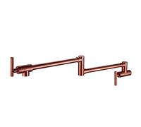 CXYWBD Pot Filler Faucet Single Cold Water Kitchen Faucet Wall Mount Brass Commercial Kitchen Sink Taps Folding Stretchable Double Joint Swing Arms Single Hole Two Handles Rose Gold Econo Thriving