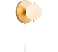 CXYWBD Q Japanese Style All Copper Rustic Light Glass Lamps E27/26 with Pull Cord Sconces for Corridor Bedroom Bedside Home Decoration Background Wall