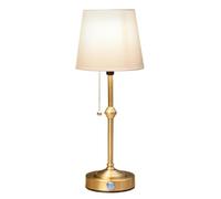 CXYWBD Rechargeable Battery Cordless Table Lamp, Dimmable with Fabric Shade, Bedroom, Restaurant, Camping, Cafe Suitable for bedrooms, Living Rooms, Offices, Book(Gold)