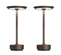 CXYWBD Rechargeable Portable Table Lamp, 3-Color stepless dimming, with Memory Function, Outdoor/Patio/Restaurant, Brown Suitable for bedrooms, Living Rooms, Offices, Book(2 Pack)