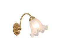 CXYWBD Retro Glass Flower Light, Brass Sconces for Bathroom Vanity Bedroom Living Room Corridor Wall Lamp T-155