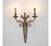 CXYWBD Retro Solid Copper Finish Lamps 21.7IN Indoor Bedside Decorative Sconces E14 Base Wall Mounted Light for Bedroom Aisle Living Room,Copper