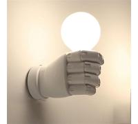 CXYWBD Scandinavian Minimalist Style Left and Right Hand Antique Resin Retro Restaurant Bar Light Strip Corridor Black White Fist Wall Lamp E27(One