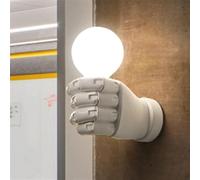 CXYWBD Scandinavian Minimalist Style Left and Right Hand Antique Resin Retro Restaurant Bar Light Strip Corridor Black White Fist Wall Lamp E27(One