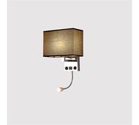 CXYWBD Scandinavian Minimalist Style Multifunctional Lamp with USB Charging Port Reading Light European Interior Wall Bedroom Bedside Home Decoration E27 L(On