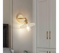 CXYWBD Sconces Lighting Fixtures with Brass Copper Holder Industrial Glass Wall Lamp for Bedroom Kitchen Living Room Hallway Restaurant Hotel,Clear