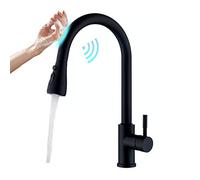 CXYWBD Smart Touch Activated Stainless Steel Kitchen Faucet with Pull Down Sprayer Hot Cold Mixer Sink Faucet Black Finish