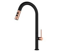 CXYWBD Stainless Steel Kitchen Faucet with Pull Down Sprayer Commercial Sink Faucet for Kitchen Deck Mounted Hot and Cold Water Tap Standard Fittings Black Color