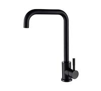 CXYWBD Stainless Steel Kitchen Faucet with Single Handle Deck Mounted Hot and Cold Water Mixer Tap Matt Black Finish Commercial Brass Sink Faucet with ° Rotation