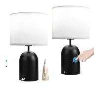 CXYWBD Touch Desk Set of 2, 3-Way Dimmable with USB C Port, Tall Lamp Room Side Table Home Office Suitable for bedrooms, Living Rooms, Offices, Book(White,16IN)