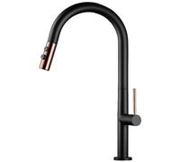 CXYWBD Touch Sensor Kitchen Mixer Tap with Pull out Sprayer Black and Rose Gold Hot and Cold Water Regular Size Model