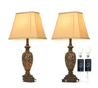 CXYWBD Touch Table Lamp, 3 Color Hollow Leaf Finish with Dual USB, Room, Bedroom Bedside, Bronze Gold 2-Pack Suitable for bedrooms, Living Rooms, Offices, Book