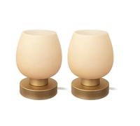 CXYWBD Touch with Glass Shade, Warm LED, 3-Way Dimming, Bedside Table Lamp, Desert Titanium_2 Pack Suitable for bedrooms, Living Rooms, Offices, Book