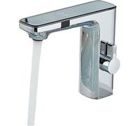 CXYWBD Touchless Sensor Kitchen Tap with Smart Digital Display Brass Basin Faucet for Bathroom Sink Grey Color Hot Cold Water Mixer Battery Powered 1 Size