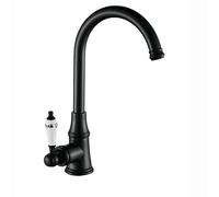 CXYWBD Vintage Brass Kitchen Faucet Mixer Tap Antique Brass Single Hole V intage Hot and Cold Water Faucet for Kitchen Black Gold Color