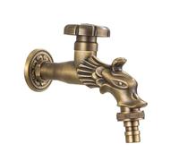 CXYWBD Vintage Brass Wall Mounted Single Handle Cold Water Faucet for Garden Fountain Outdoor Water Tap Valve