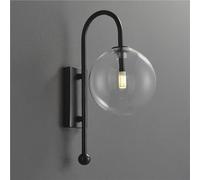 CXYWBD Vintage Brass Wall with Clear Globe Glass Shade G9 Socket Bathroom Vanity Lamp for Bedroom Mirror Indoor(Black)