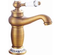 CXYWBD Vintage Retro Bathroom Sink Faucets Hot and Cold Mixer Tap with Single Handle Antique Style Basin Faucet