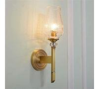 CXYWBD Vintage Sconces Mounted Light Brushed Brass Mid Century Retro w ith Glass Shade E27 Wall for Bedroom Hallway Living Room Office Cafe Bedside Decor Lamp