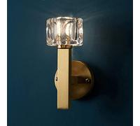 CXYWBD Wall Light Post- Minimalist Indoor Lighting Fixture All-Copper Crystal Glass Lampshade Corridor Bedroom Decor Bedside Lamp Single/Double Wall,One Color-Single Head