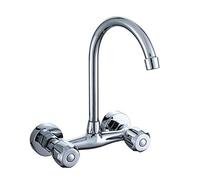 CXYWBD Wall-Mounted Copper, Kitchen Sink, Sink, Balcony Laundry Pool, in-Wall mounting, Double-Hole, Hot and Cold, Faucet