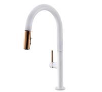 CXYWBD White and Rose Gold Touch Sensor Kitchen Faucet with Pull out Sprayer