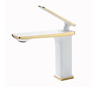 CXYWBD White Single Hole Bathroom Faucet with Cold and Hot Water Control Sleek for Bathroom Sink Tall Black Finish Compatible with 1 Hole Installation