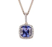 CXYWBD Women's Necklace Rose Gold and Cushion-Cut moissanite, Silver Pendant Set with Diamonds, for Women.