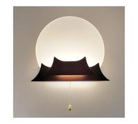CXYWBD Wooden, Dimmable LED Light for Living Room Bedroom Bedside Wall Lamp with Pull T-155(Walnut Color)